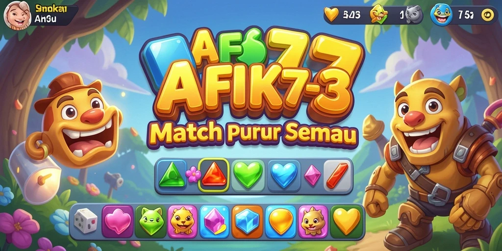 Screenshot gameplay AFK77 menampilkan keseruan dalam mencocokkan elemen.