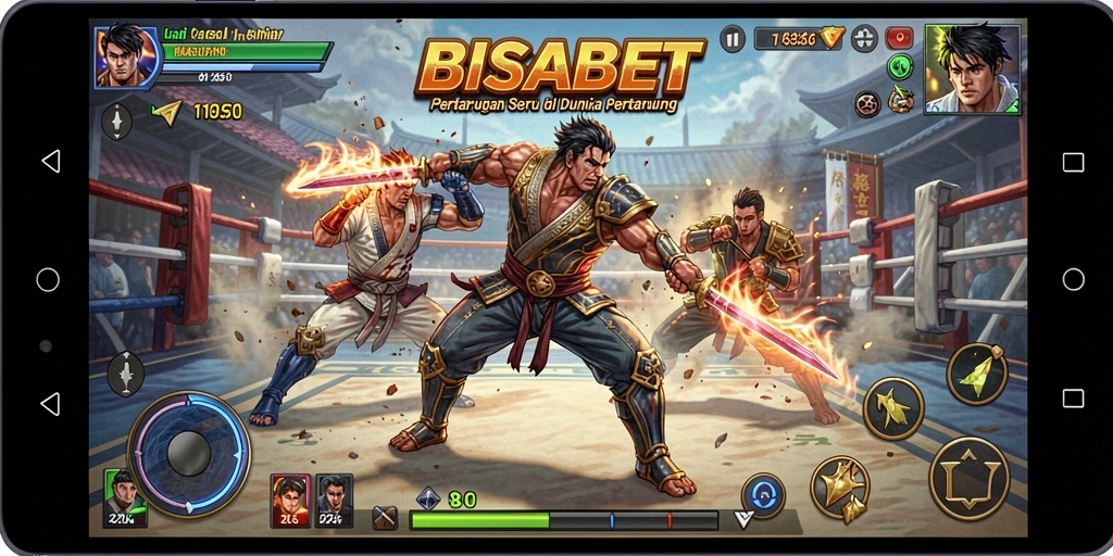 Tampilan gameplay BISABET yang penuh aksi dan pertarungan seru.