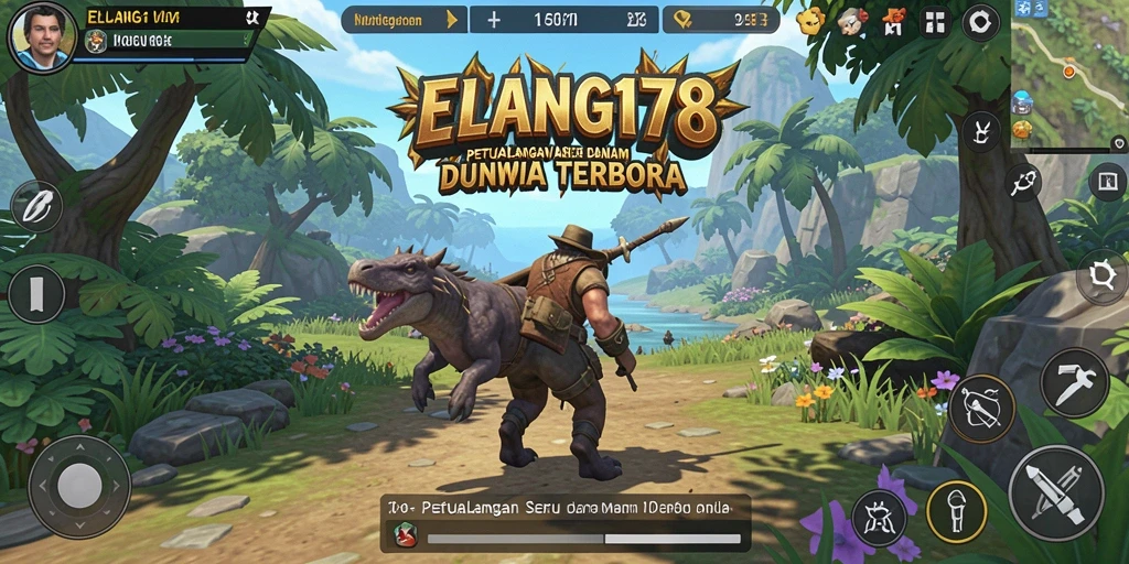 Screenshot gameplay ELANG178 yang menunjukkan petualangan seru dalam dunia terbuka.