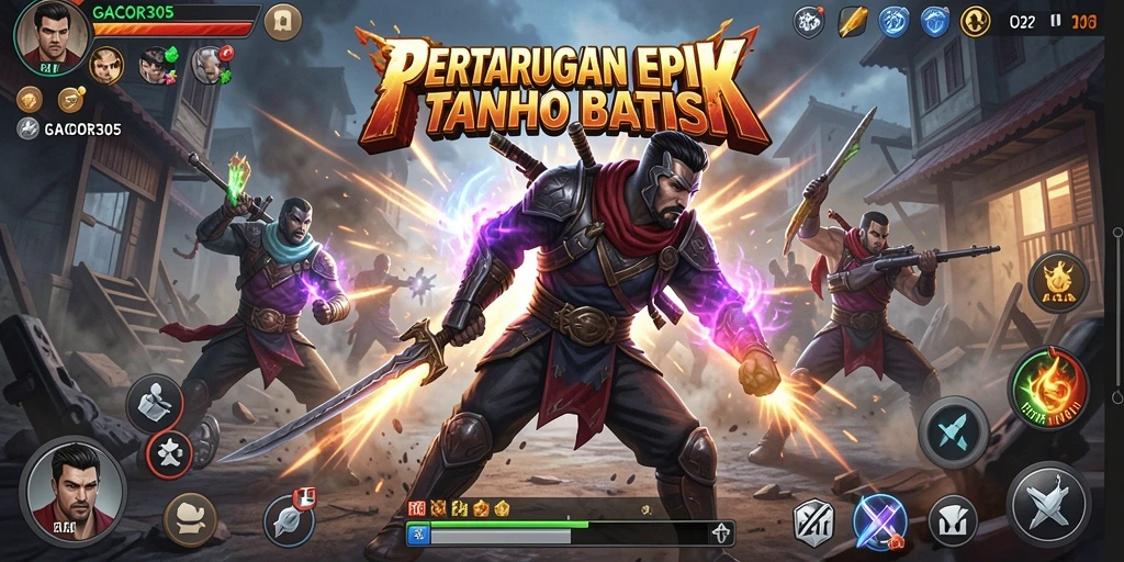 Screenshot utama GACOR305 menampilkan aksi pertarungan yang mendebarkan.