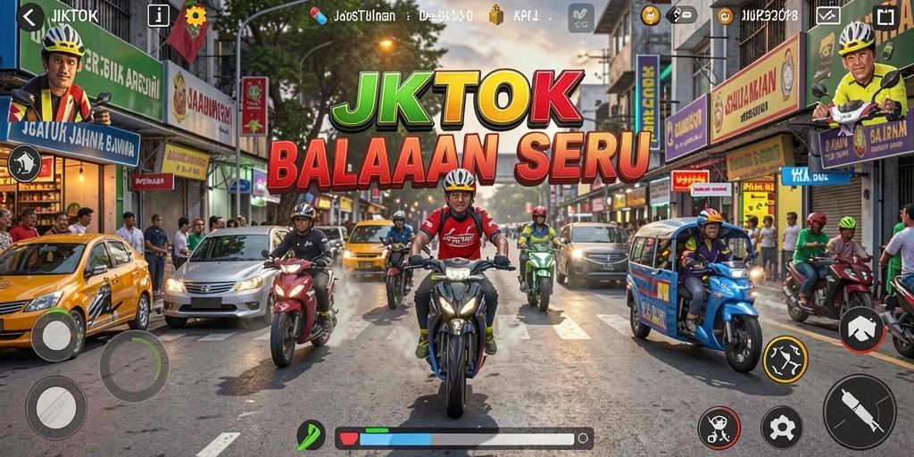 Tampilan gameplay Racing yang menegangkan di JKTOK.