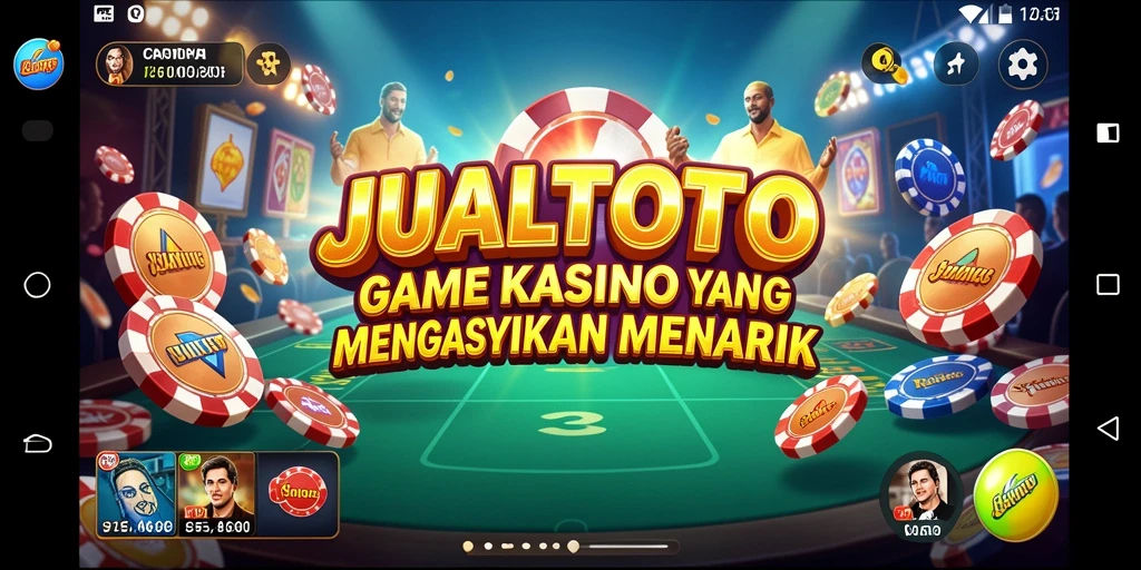 Tampilan gameplay menarik dari JUALTOTO dengan berbagai opsi permainan Kasino.
