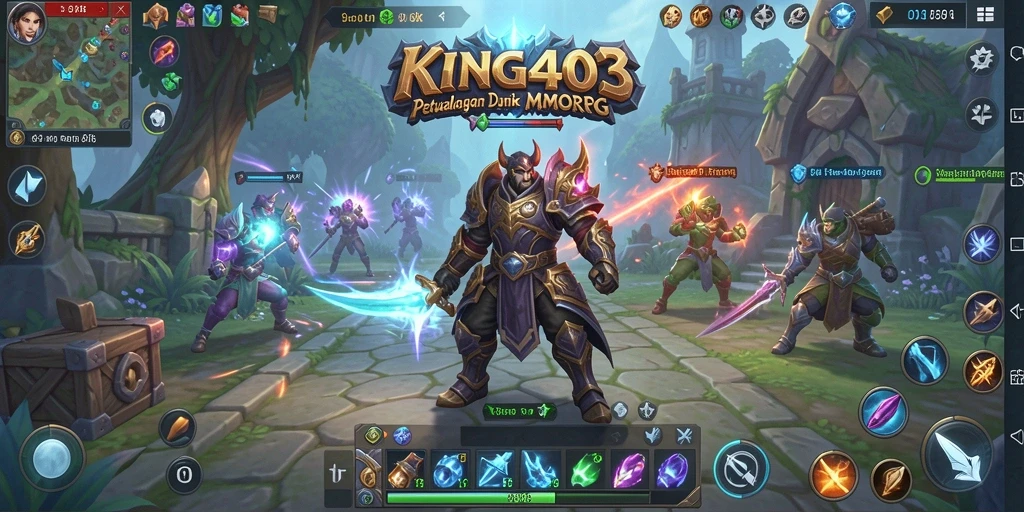 Screenshot gameplay KING403 menampilkan aksi seru dalam pertempuran MMORPG.