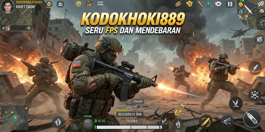 Screenshot gameplay KODOKHOKI889 dengan pertempuran yang intens.
