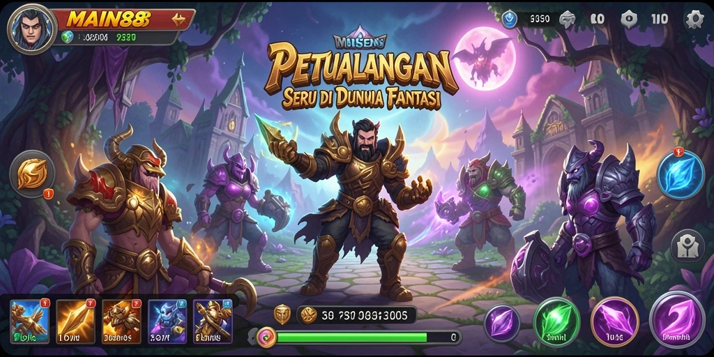 Screenshot dari gameplay <strong>MAIN88</strong> yang menunjukkan petualangan seru di dunia fantasi.