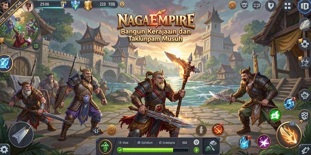 Tampilan gameplay NAGAEMPIRE yang menarik dan penuh strategi.