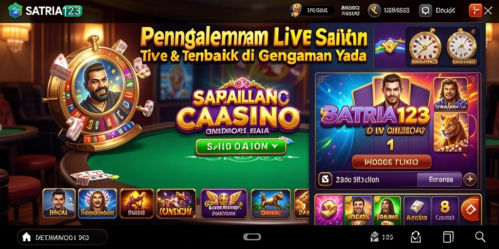 Antarmuka gameplay Live Casino yang menegangkan dan interaktif.