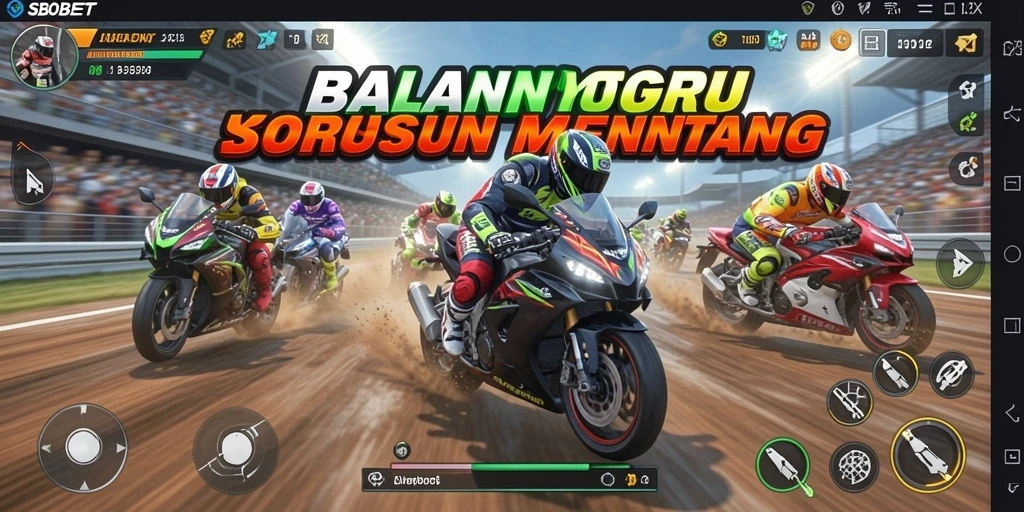 Gameplay mendebarkan dari balapan motor di SBOBET.